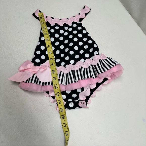 Mud Pie Black and White Polka Dot Baby Dress size 0-6 - Picture 3 of 9